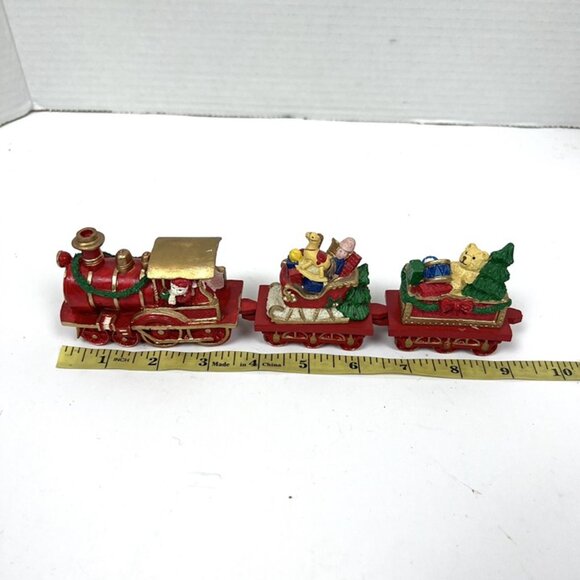 Vintage Flambro 3 Pc Santa’s Train Set in a Box Christmas Mantel Shelf Decor - Picture 5 of 12